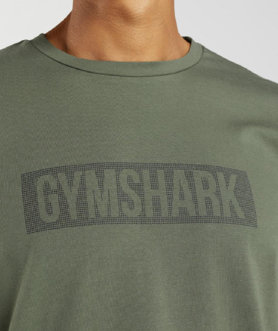 Long Sleeve Męskie Gymshark Block Oliwkowe | PL 3633FDN